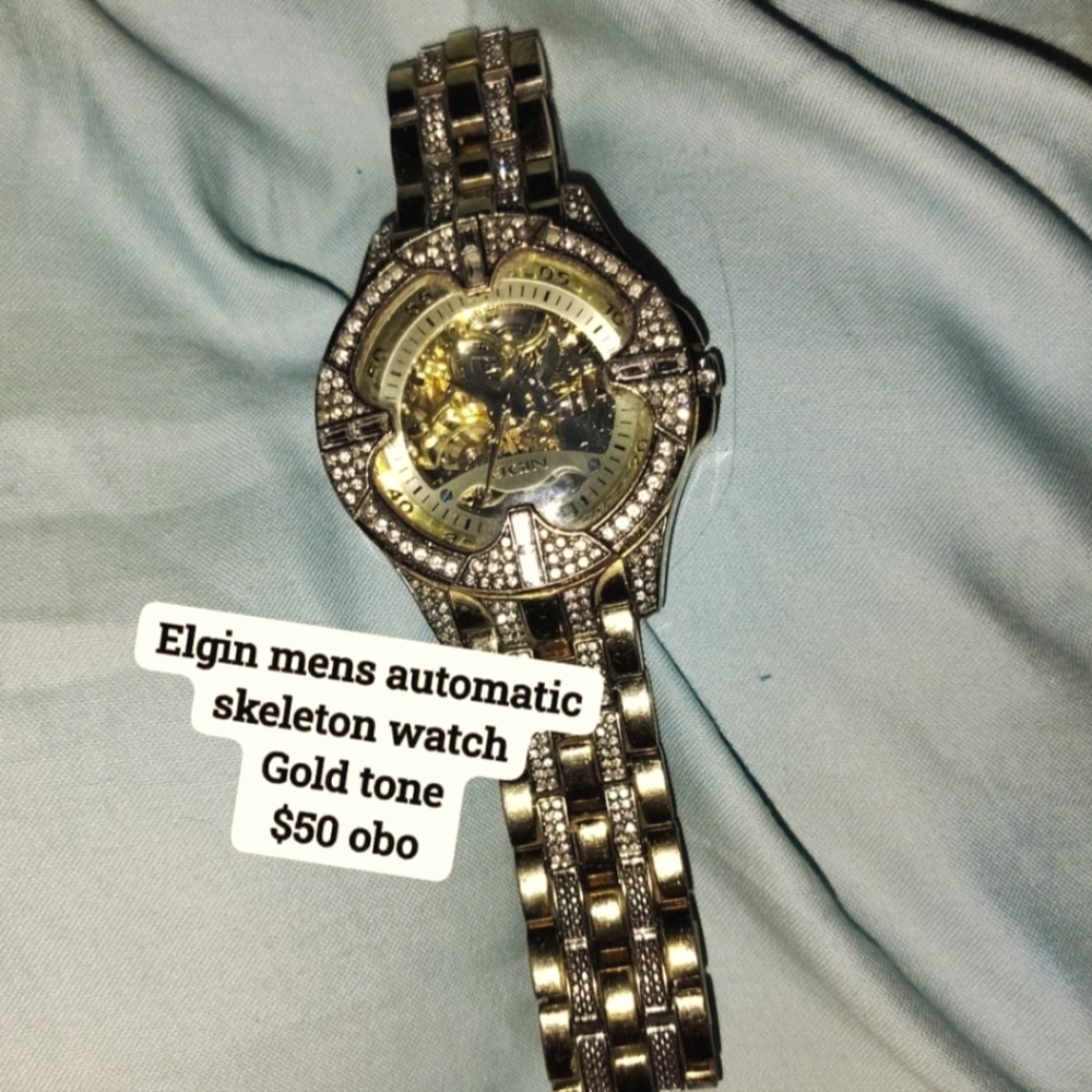 Elgin automatic skeleton watch